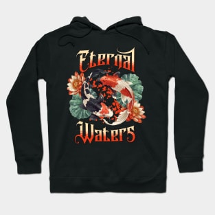 Japanese Style Koi Fish & Flowers | Eternal Waters | T Shirt Design Hoodie